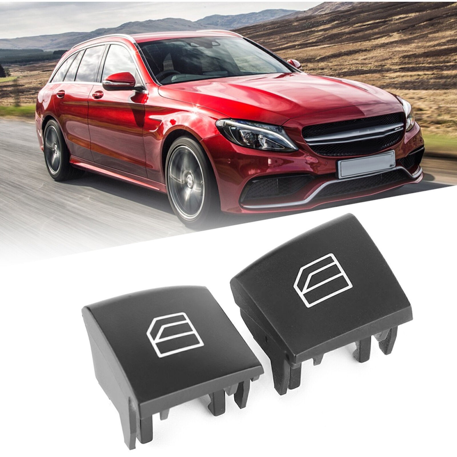 2 pcs Car Electric Power Window Master Switch Cap Cover for Mercedes Benz ML GL