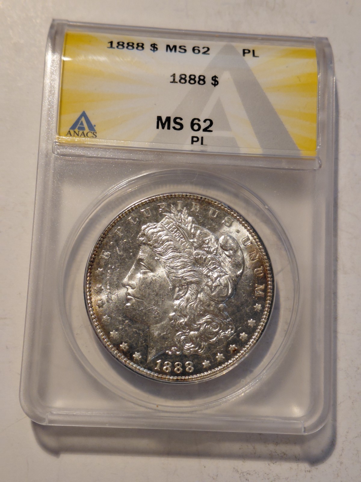 1888 Morgan Silver Dollar MS 62P/L  ANACS