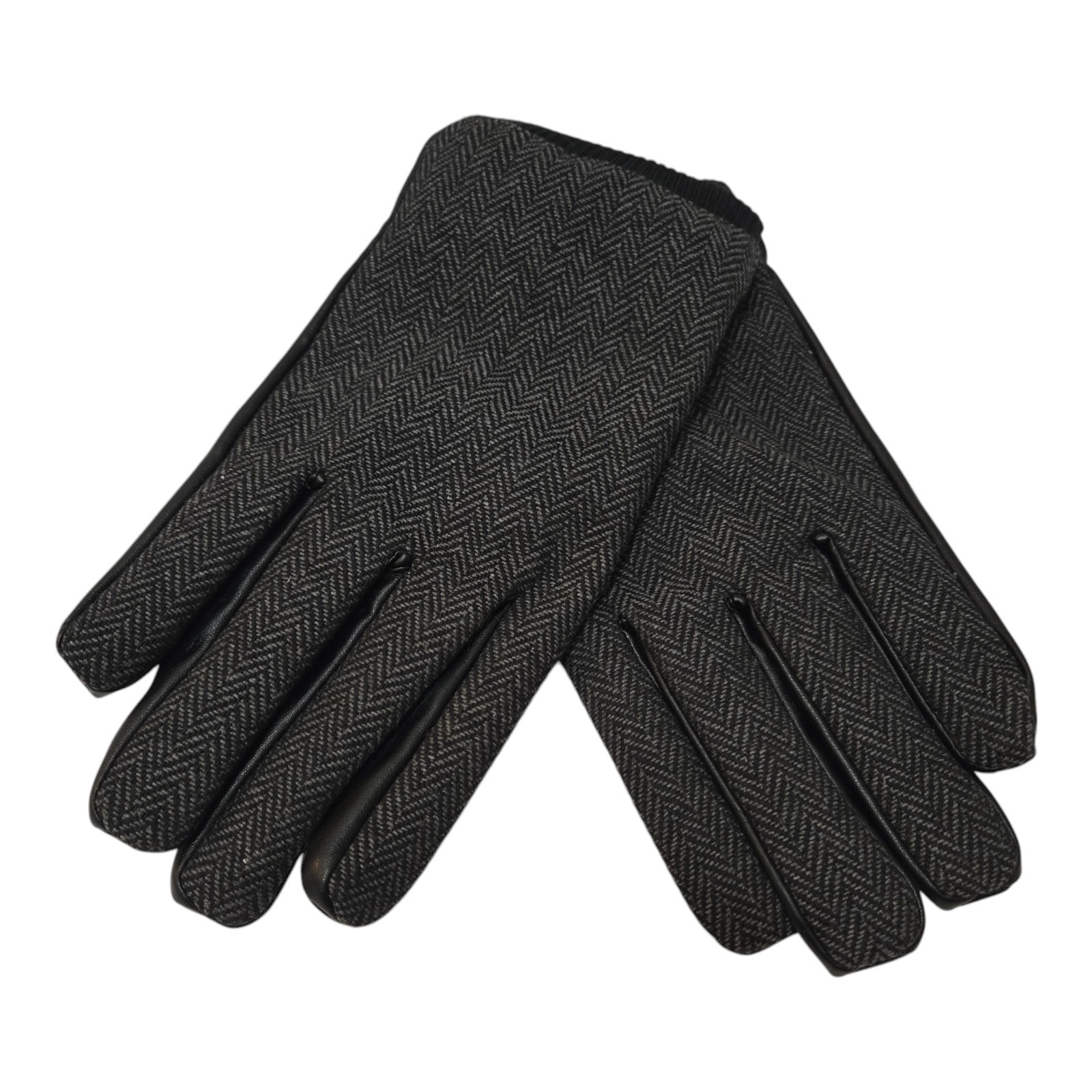 Alfani Herringbone Gloves Black Gray Mens Size Large Warm Lining