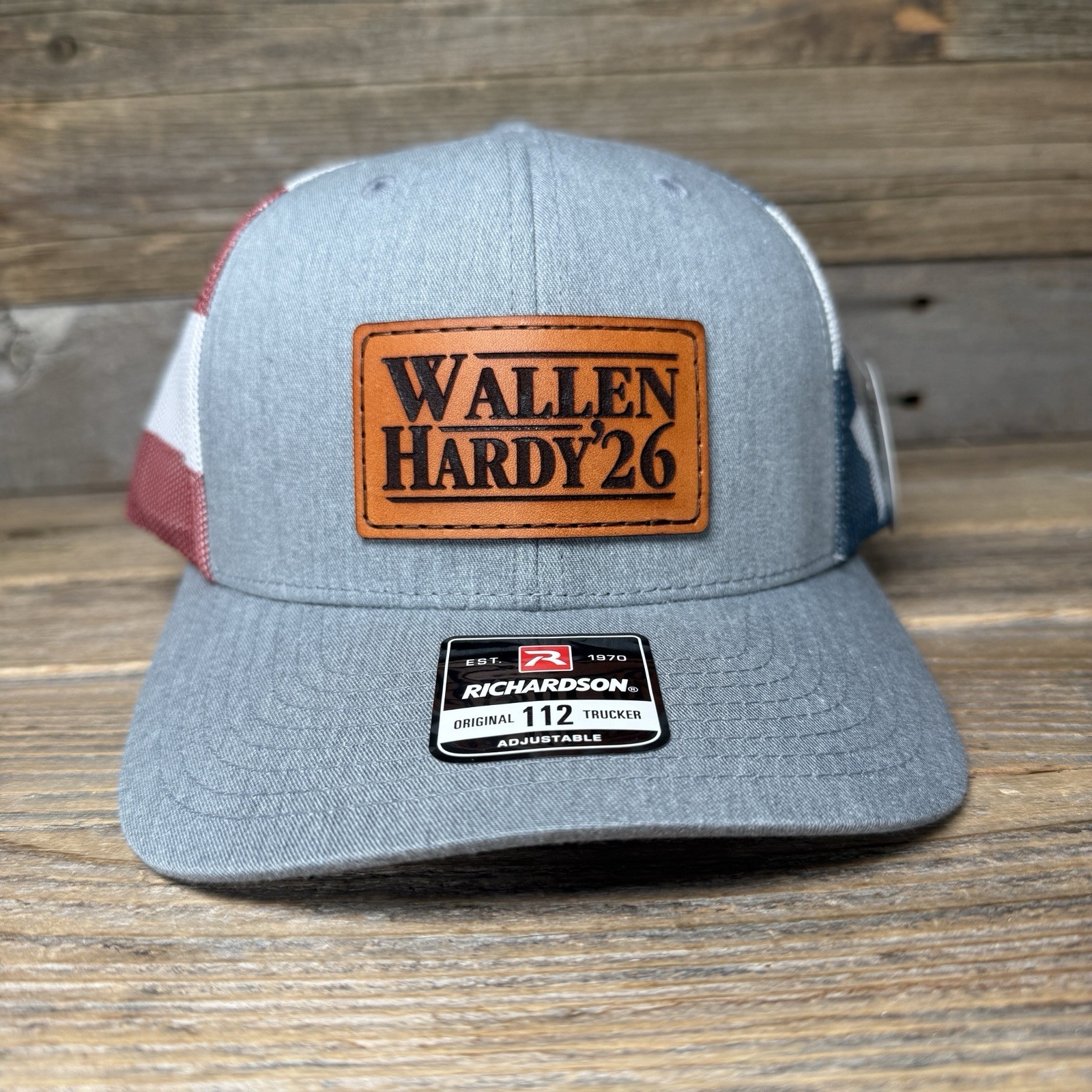 Wallen Hardy ‘26 Stars And Stripes Richardson Leather Patch Trucker Hat