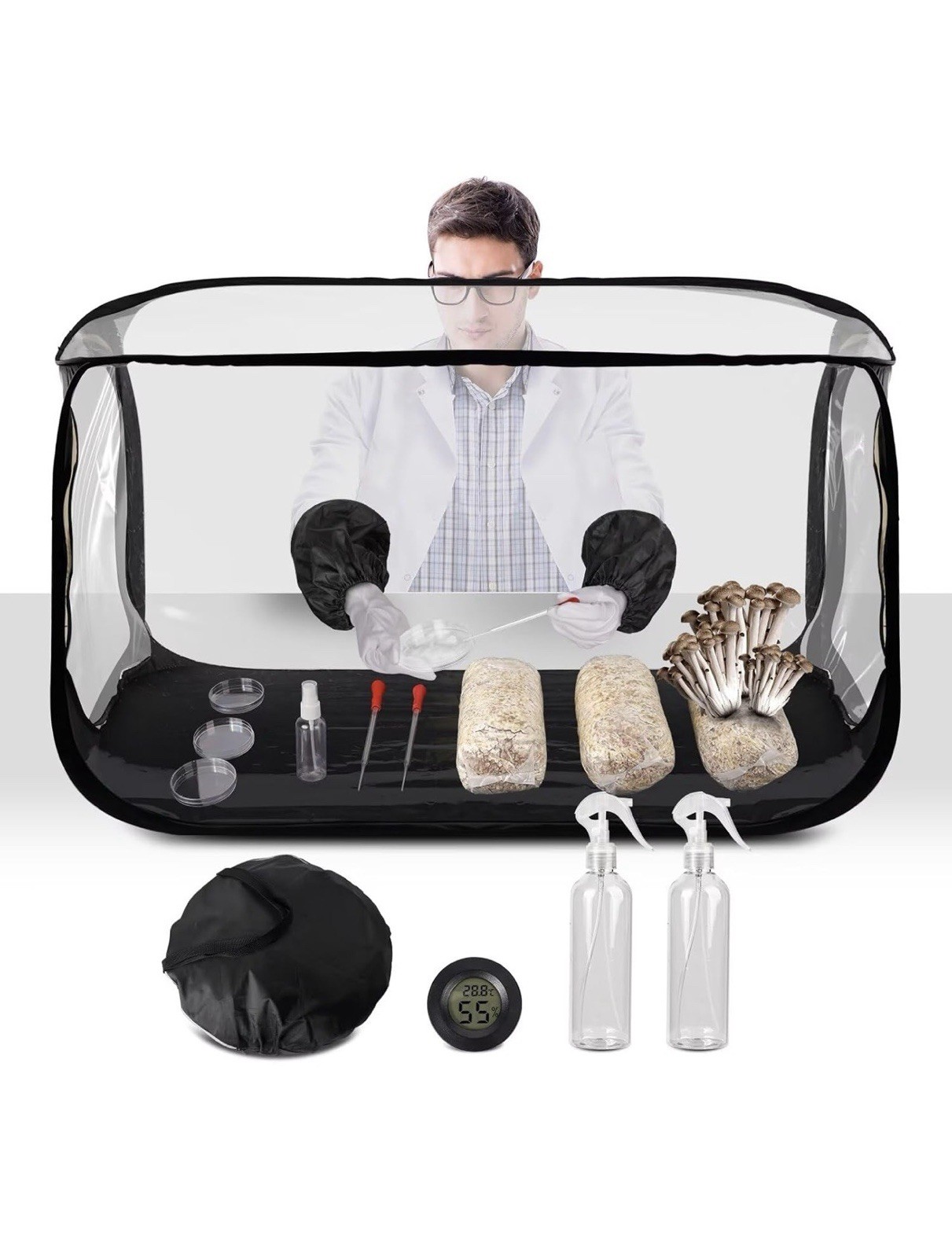 Large Still Air Box Mushroom Grow Tent - 38X20X25 Inch Clean Air Workstation, St