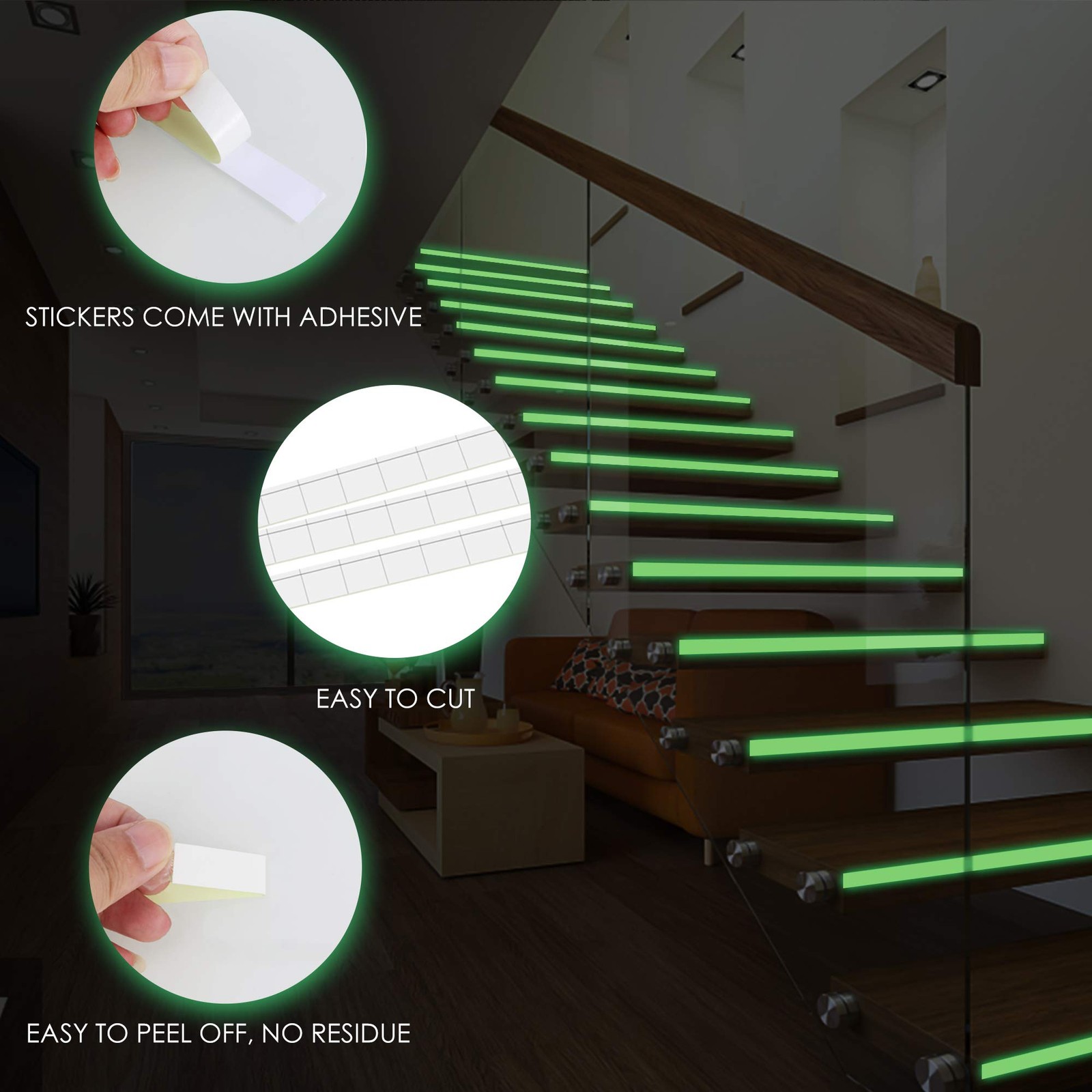 MALENOO 1 Inch x 30FT Glow in The Dark Tape Lasting 1 x 30 Ft, Green