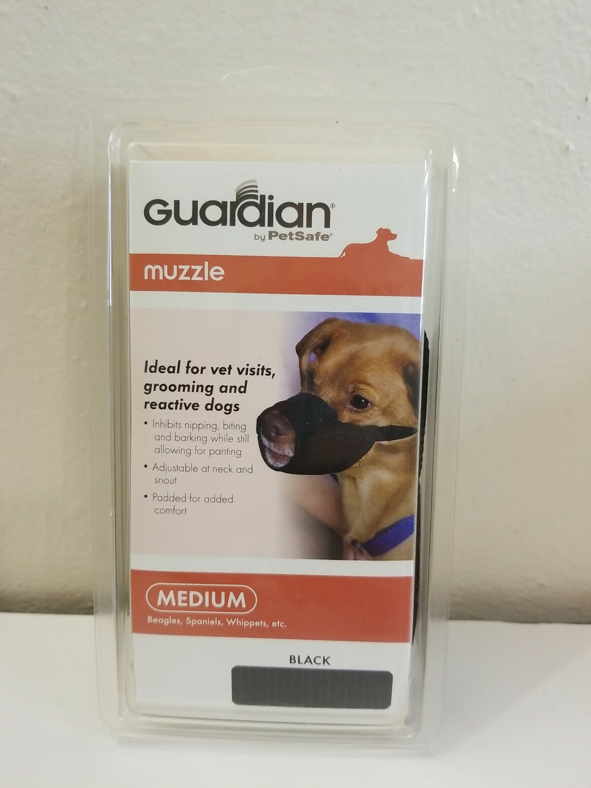 Guardian by Pet Safe NO BITE BARK Medium  Muzzle Padded for Comfort Black