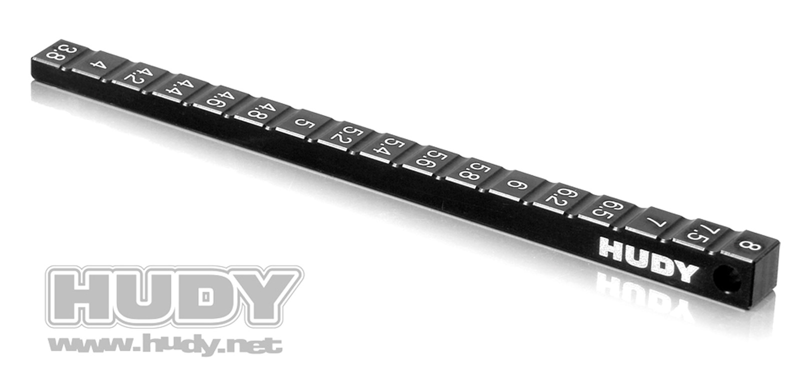 Hudy 107716 - Aluminum Ultra-Fine Chassis Ride Height Gauge Tool, 3.8mm - 8.0mm