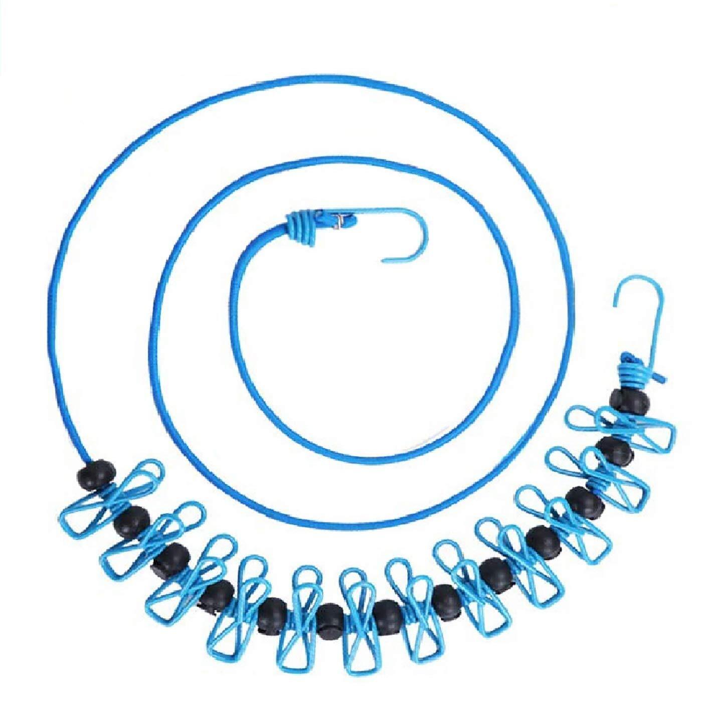 Portable Windproof Clothesline with 12 Clothespins for Backyard Balcony Hotel