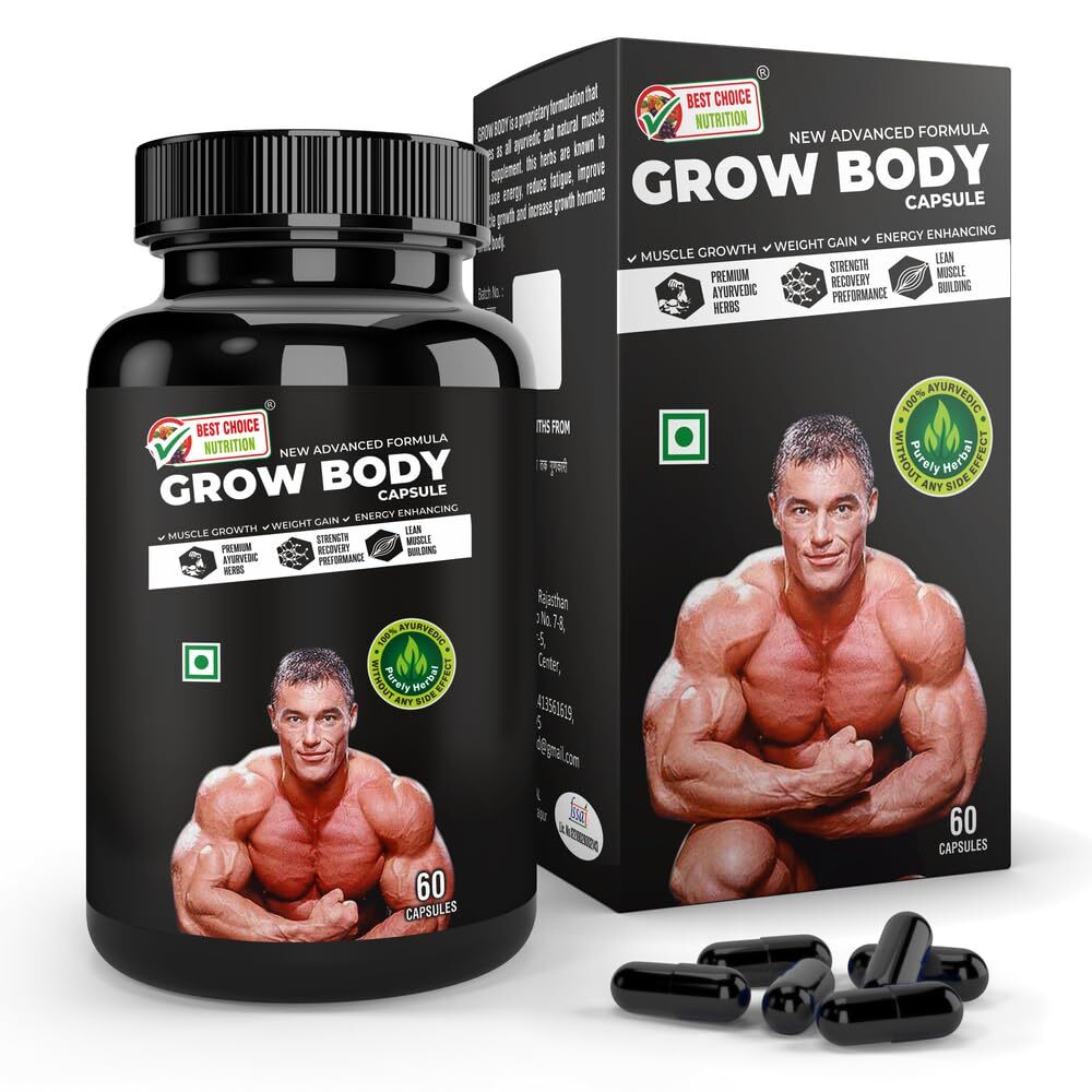 BODY GROW Fast Weight Gain Pills Muscle Gainer WEGHT GAIN 60 CAPSULES MEN