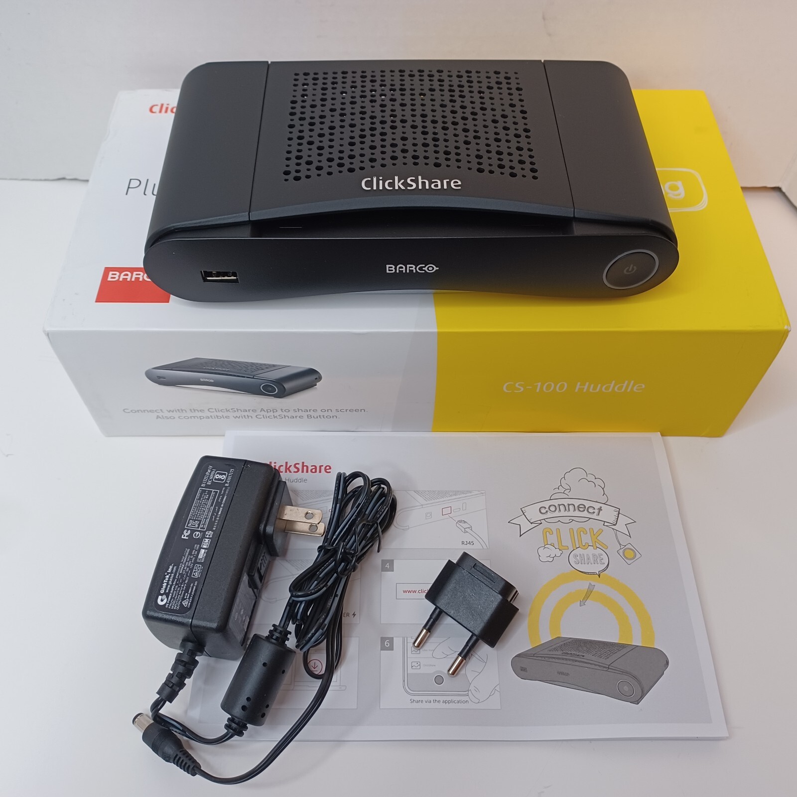 BARCO R9861510HN CS-100 Huddle Wireless Presentation System, Black