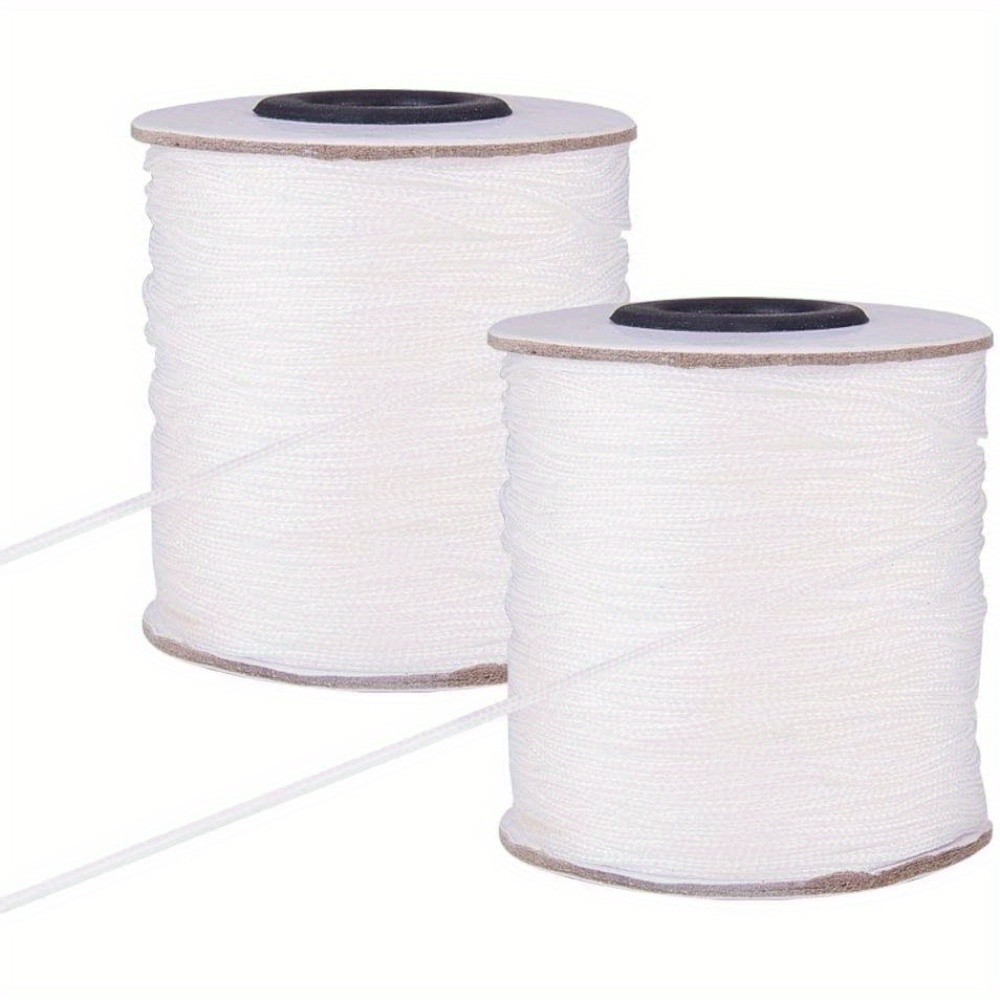 1set 2rolls 1mm 218 Yards(about 200m) White Polyester Ribbon Lift