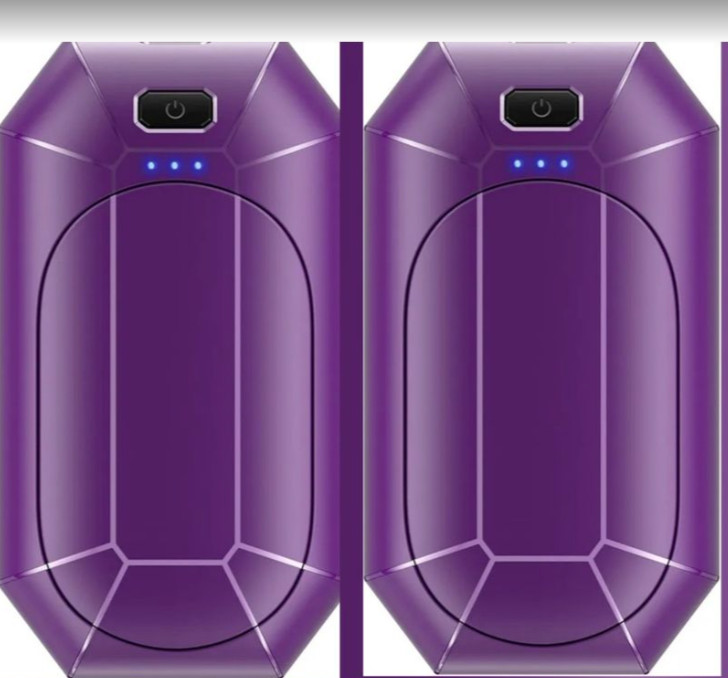 Purple Hand Warmers USB Rechargeable - Use Separately or Attach Together