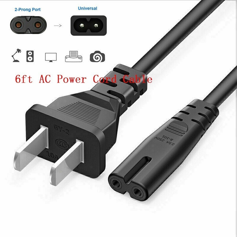 6ft AC Power Cord Cable for PS4/PS4 Slim, PS3, Xbox One S/X, Xbox Series X/S NEW