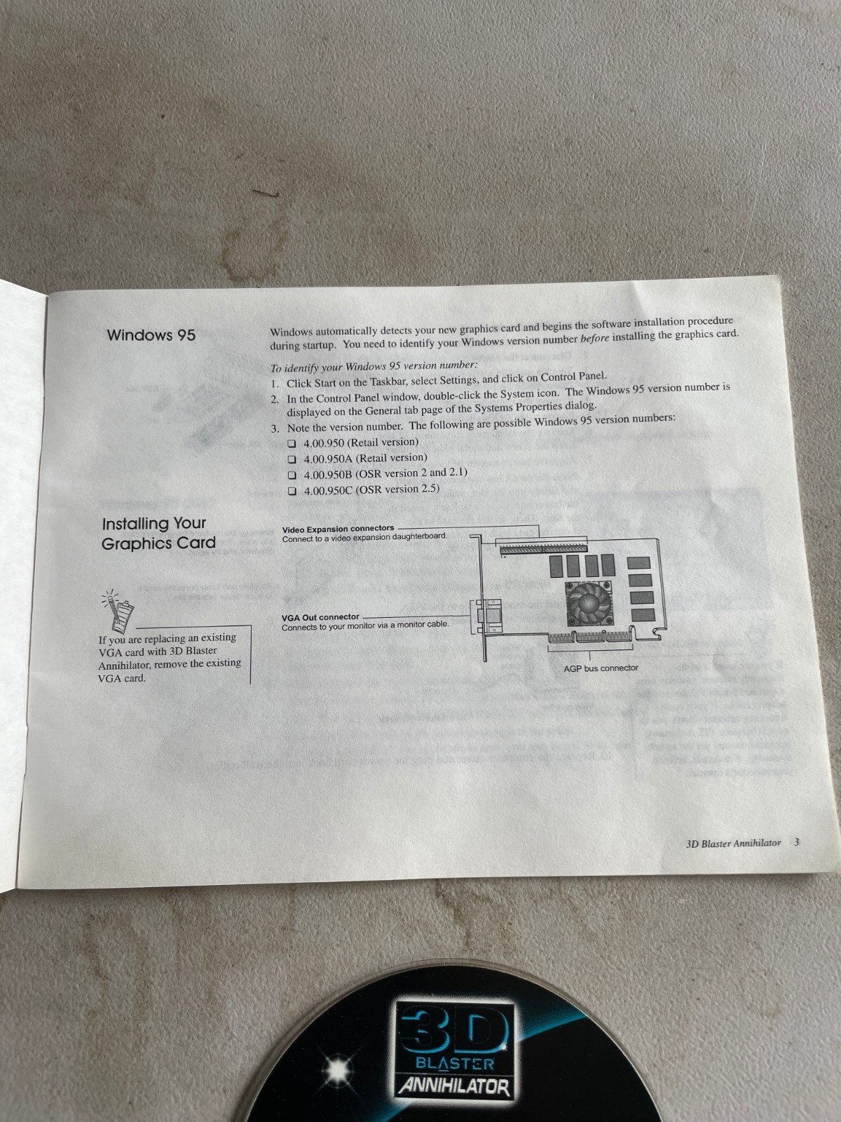 3D Blaster Annihilator Manual and CD