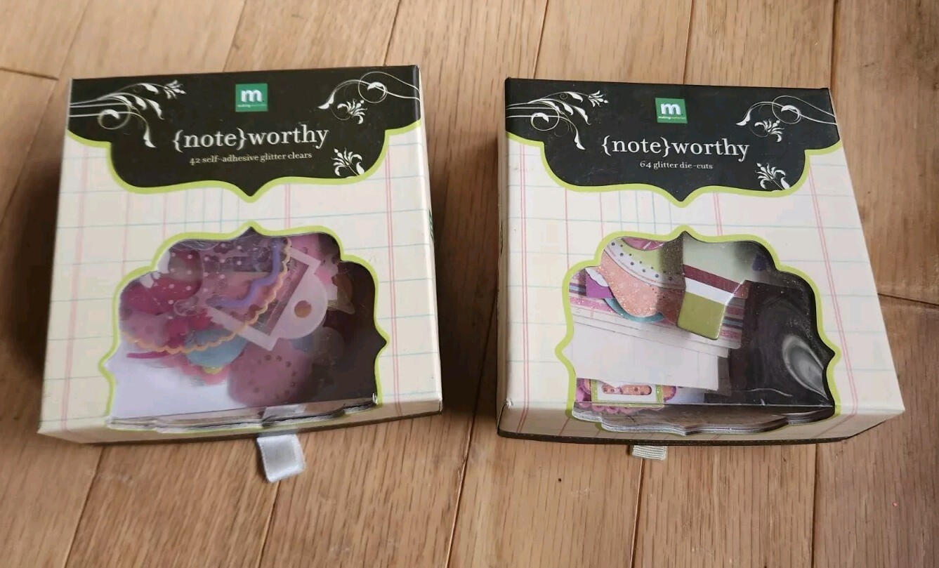 Set of 2   100+ pieces  Glitter Clears and Die-cuts  Note-Worthy Making Memories