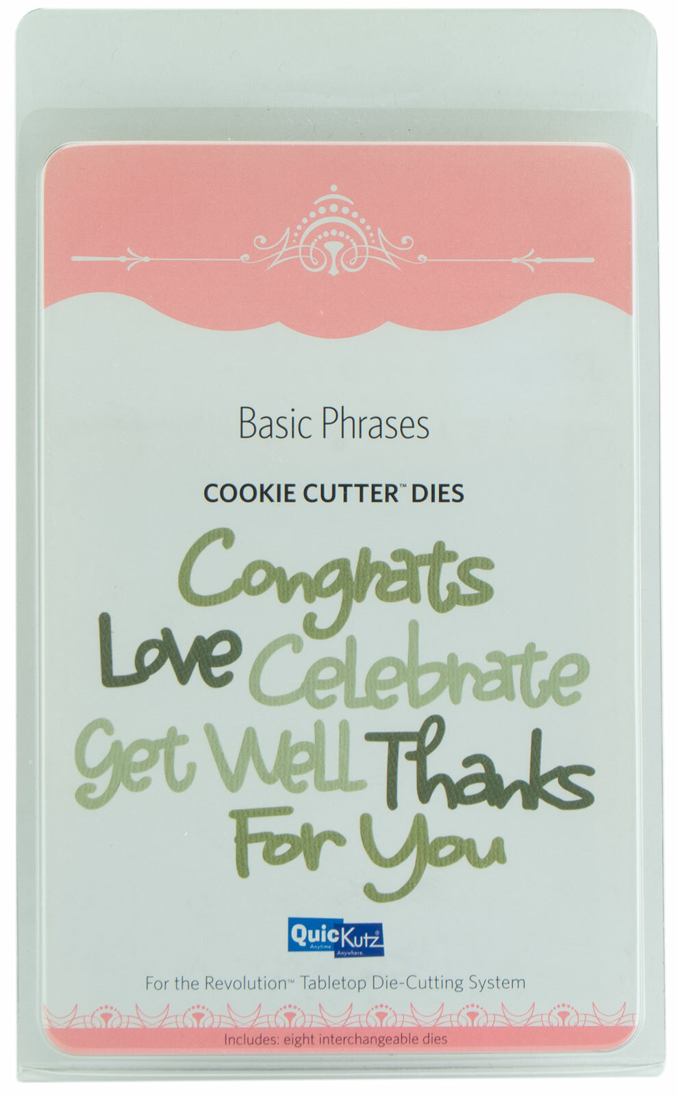 Quickutz Cookie Cutter Metal Cutting Dies Basic Phrases Set