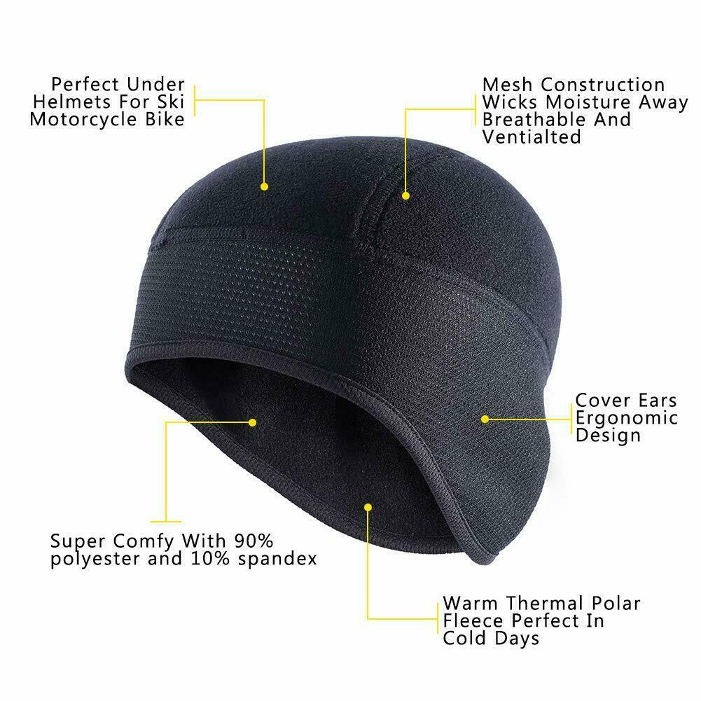 Mens Winter Sports Cycling Bike Skull Cap Windproof Fleece Thermal Helmet Beanie