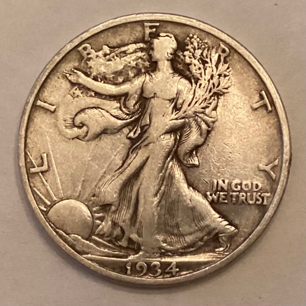 1934 S Walking Liberty Half Dollar cd -