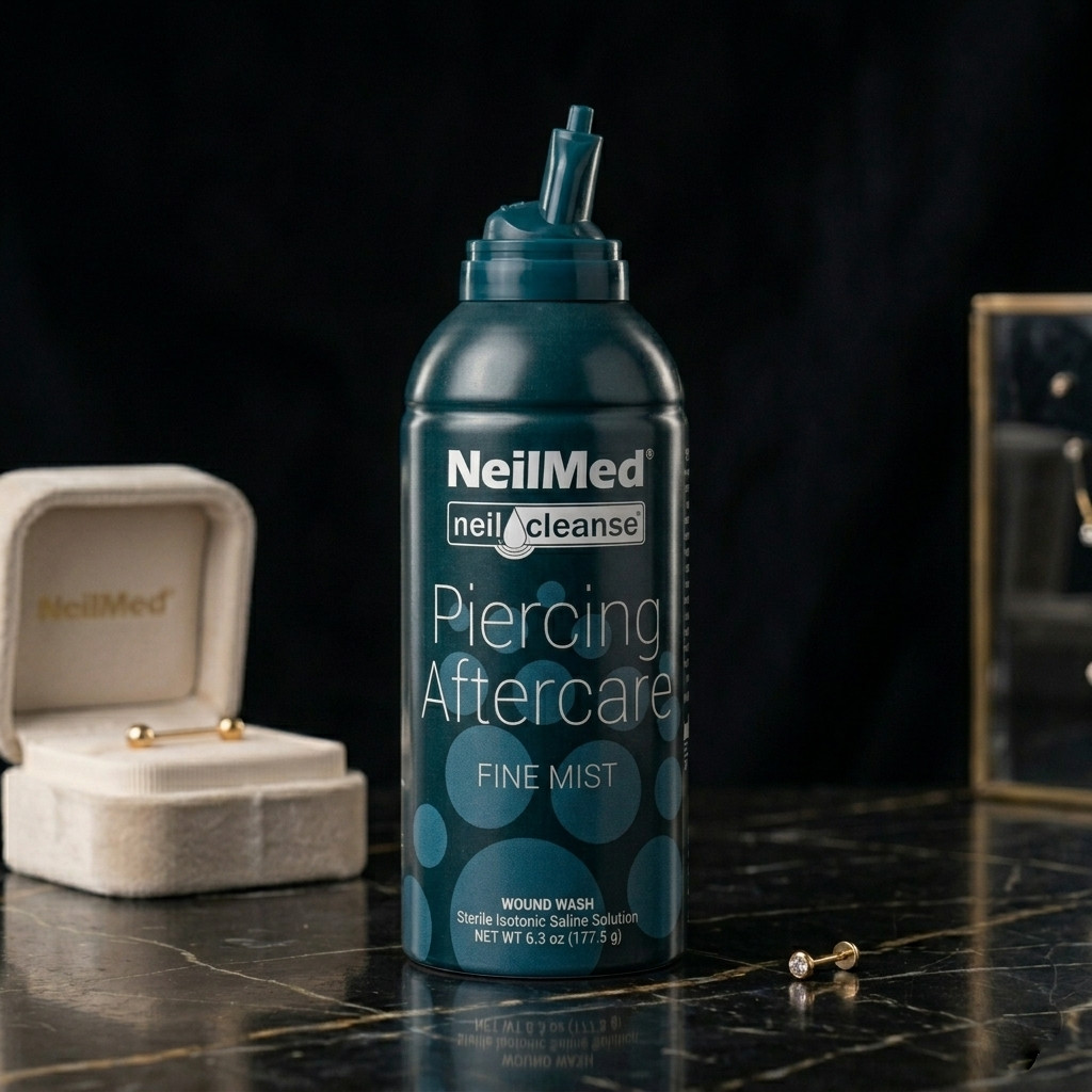 Piercing Aftercare NeilMed Fine Mist 6.3oz – Sterile Saline Spray | Wound Wash