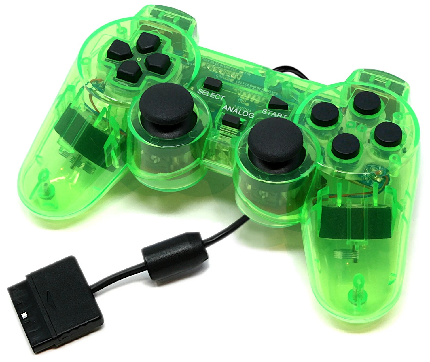 A Set of 1 Controller Fit For PlayStation PS2 Wired Blue Red Green US