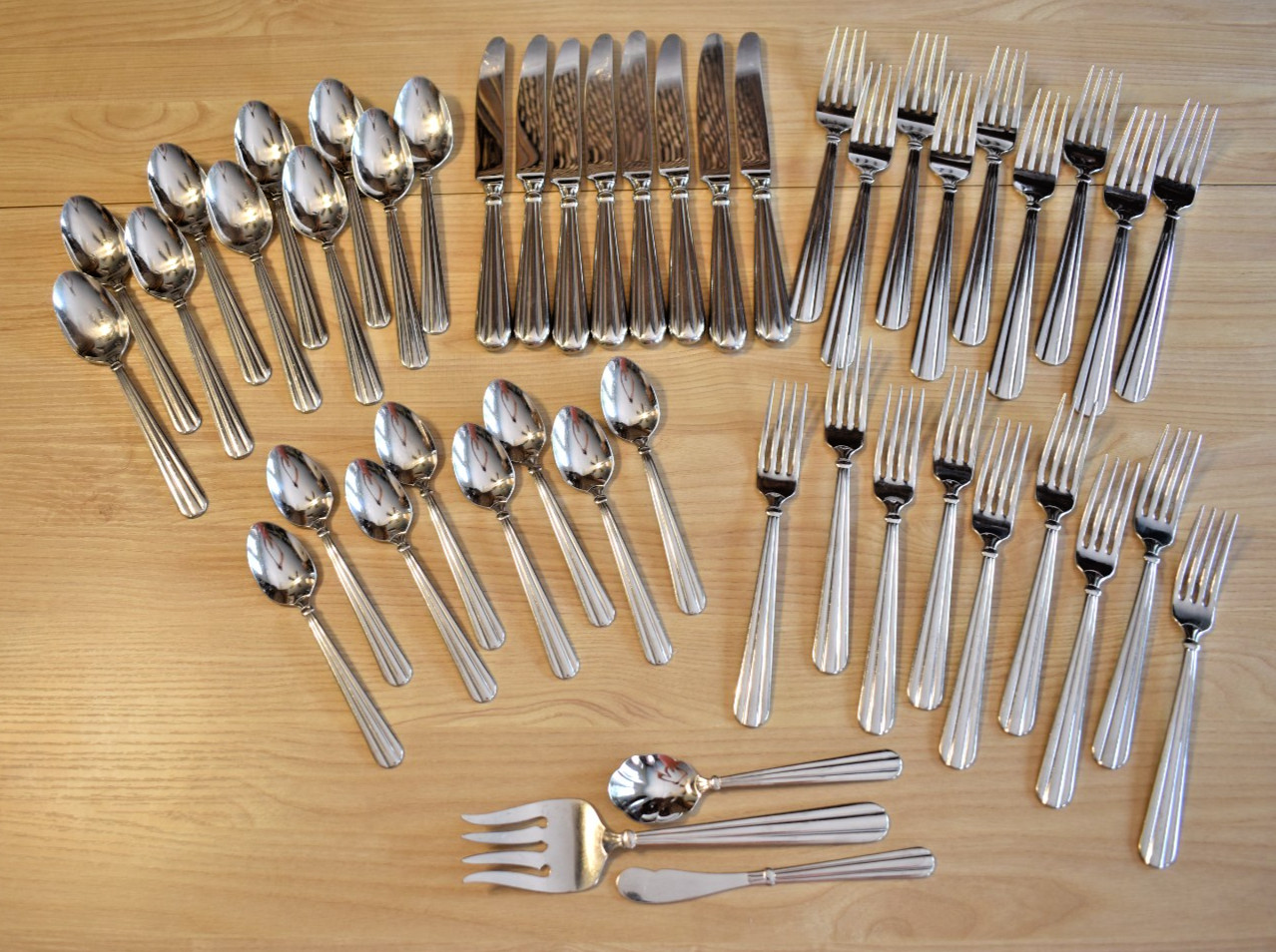 Oneida Unity Pattern USA Heavy Stainless Flatware 47 Pc Service for 8 + Extras