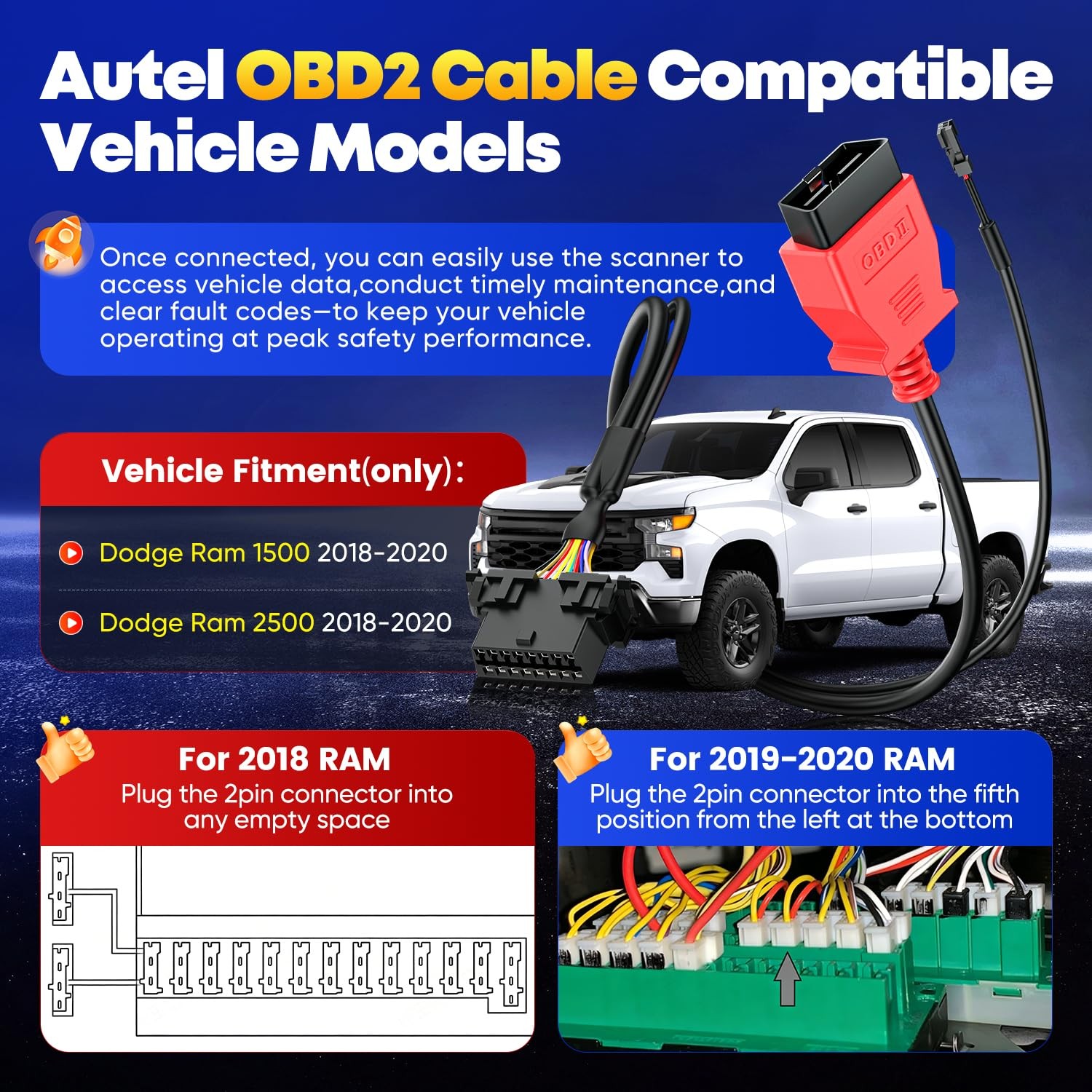Autel Original OBD2 Adapter Security Gate Bypass Cable, SGW Cable...