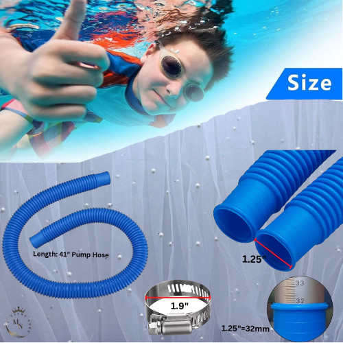 Pool Hoses Replacement 1.25" X 41" For Above Ground Pools Diameter Pool Pump