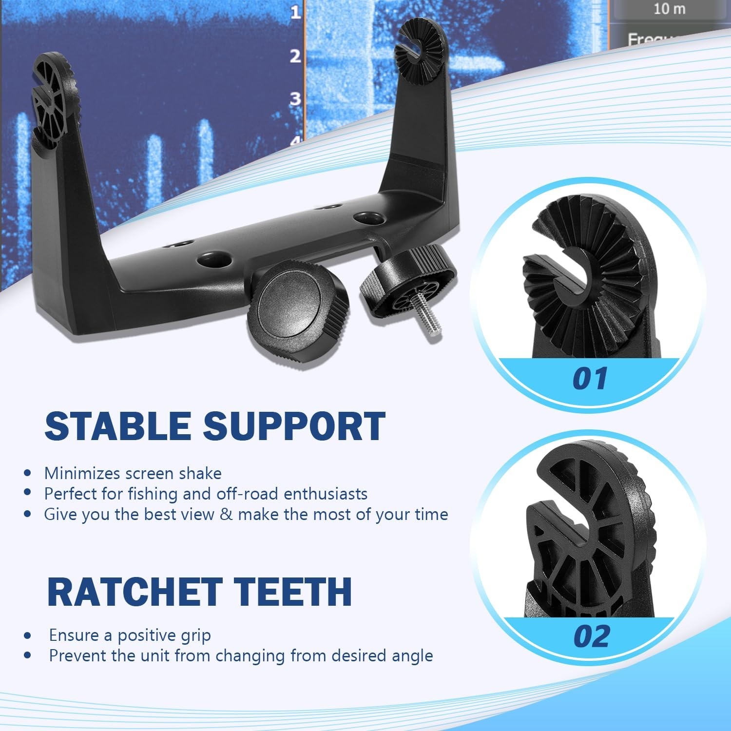 Upgrade Gimbal Mounting Bracket with Knobs for Lowrance HDS-7, Elite, Hook 7
