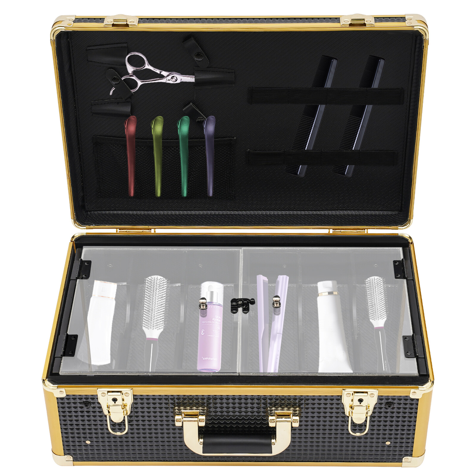 Barber Tool Box Case Organizer Storage Barber Carrying Case with Locks & Keys