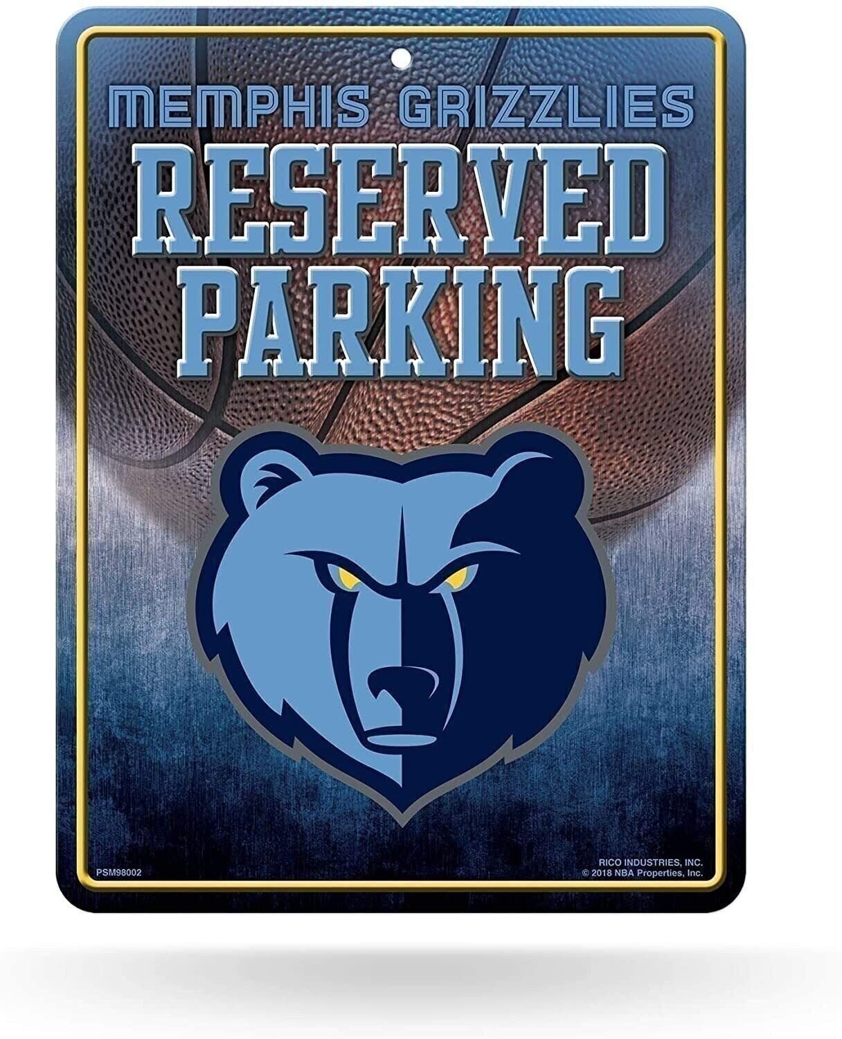 Memphis Grizzlies Metal Wall Parking Sign, 8.5x11 Inch, Primary Design, Great...