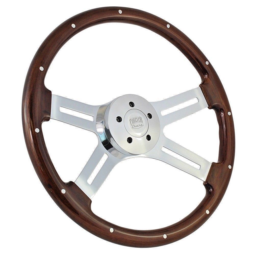 18" Steering Wheel 4 Spoke with Rivets(Freightliner, Kenworth, Peterbilt, Volvo)