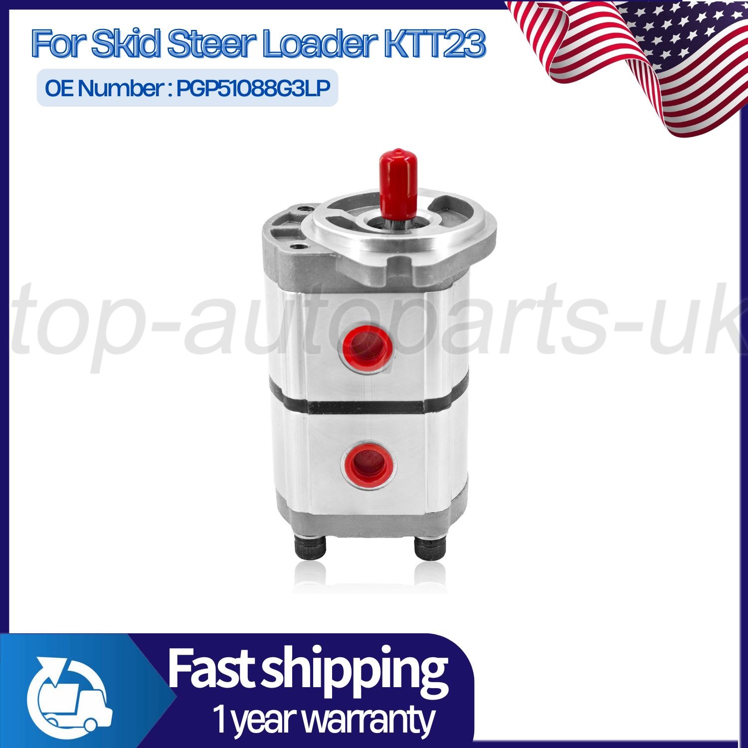 PGP51088G3LP Two-Section Hydraulic Gear Pump For AGT Skid Steer Loader KTT23