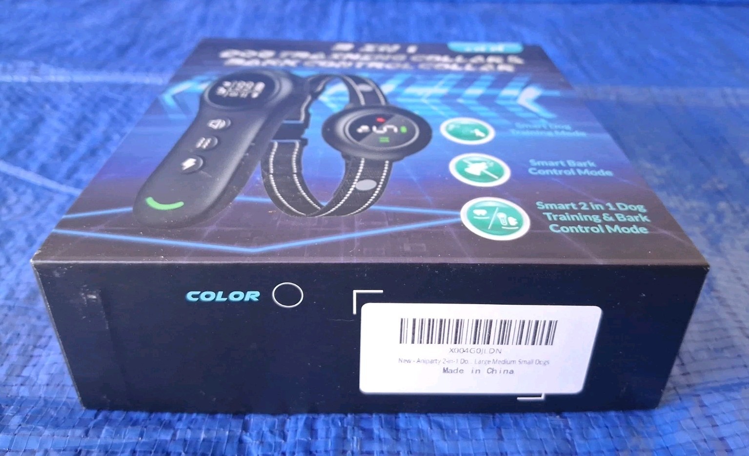 2 in 1 DOG TRAINING & BARK CONTROL COLLAR - Remote, Vibration, Shock, Tone - NEW