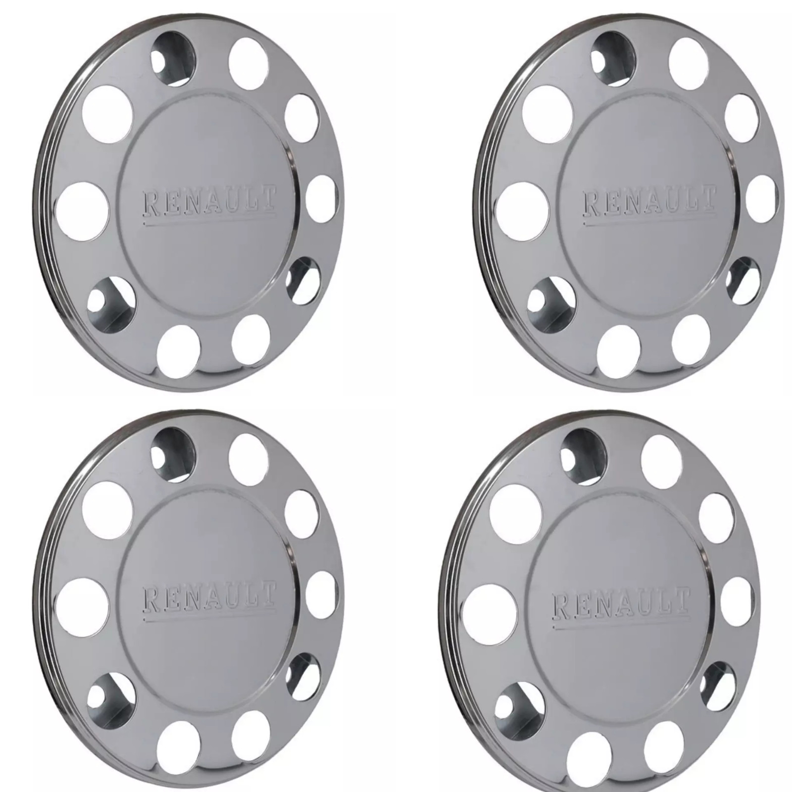 4Pcs Stainless Steel Wheel Trims Covers 22.5" For Renault Truck And Bus