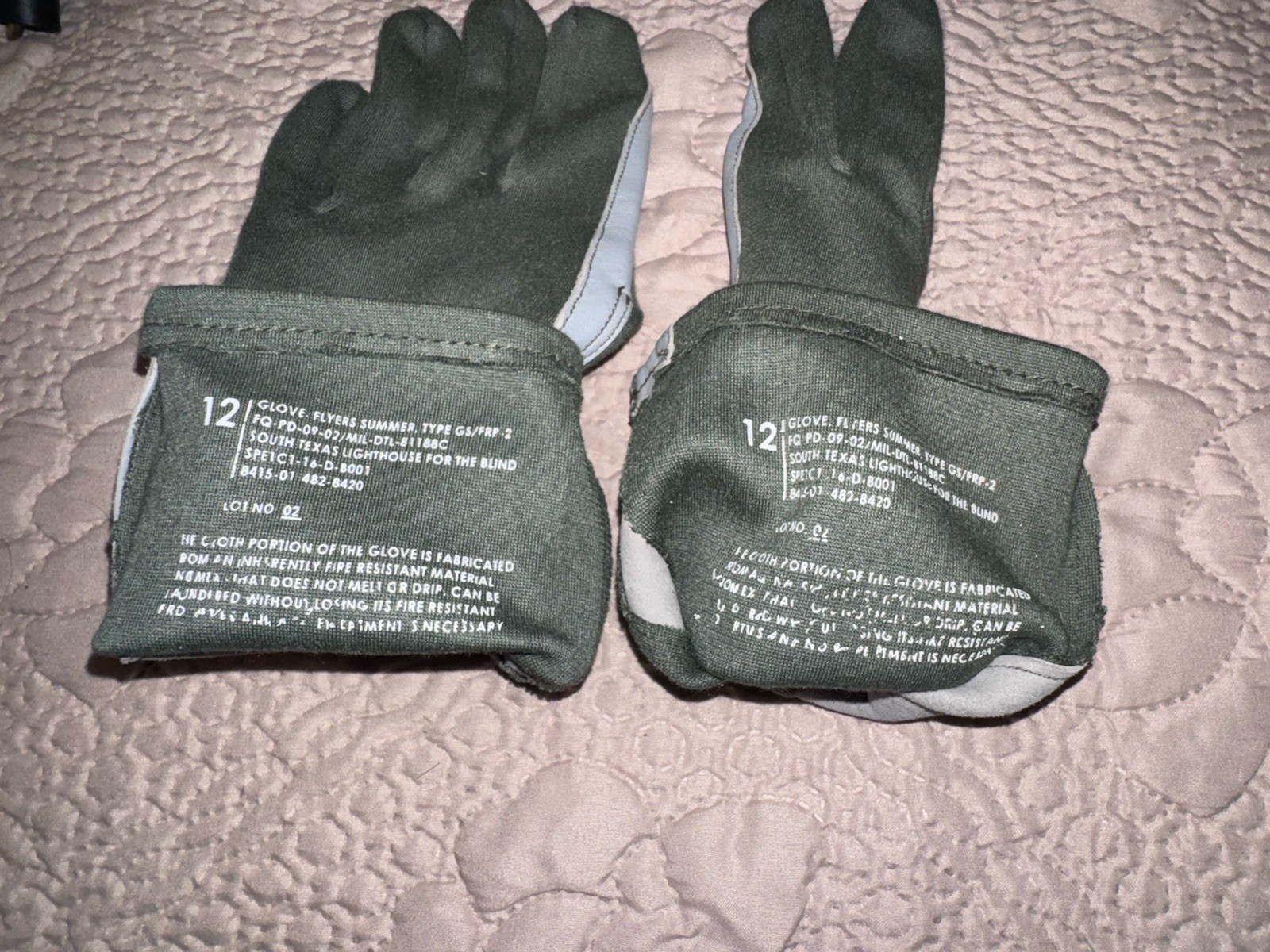 Nomex Summer Flight Gloves Flyer's Pilot Glove, Fire Resistant, Mil-Spec, Sage