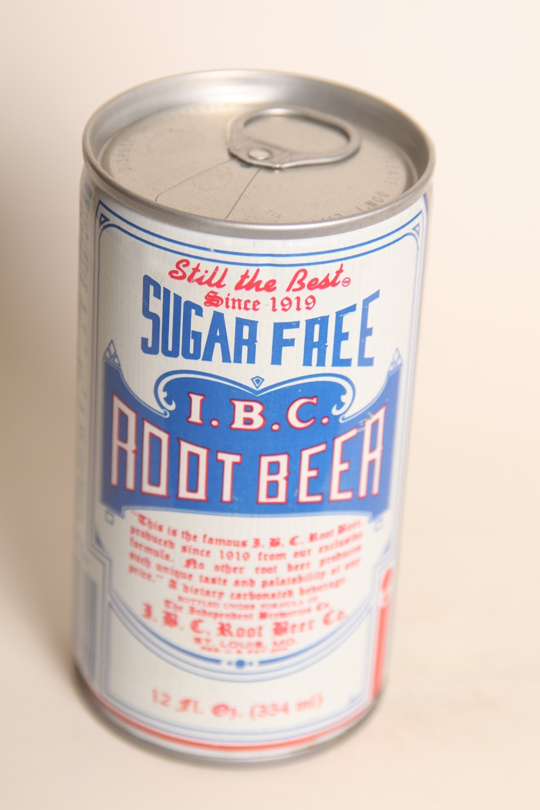 I. B. C. Root Beer soda can - Sugar Free