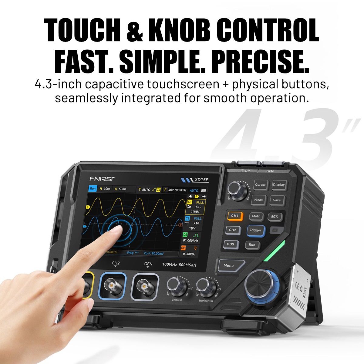 All-in-One Handheld 100MHz ScopeMeter:Oscilloscope Waveform Generator&Multimeter