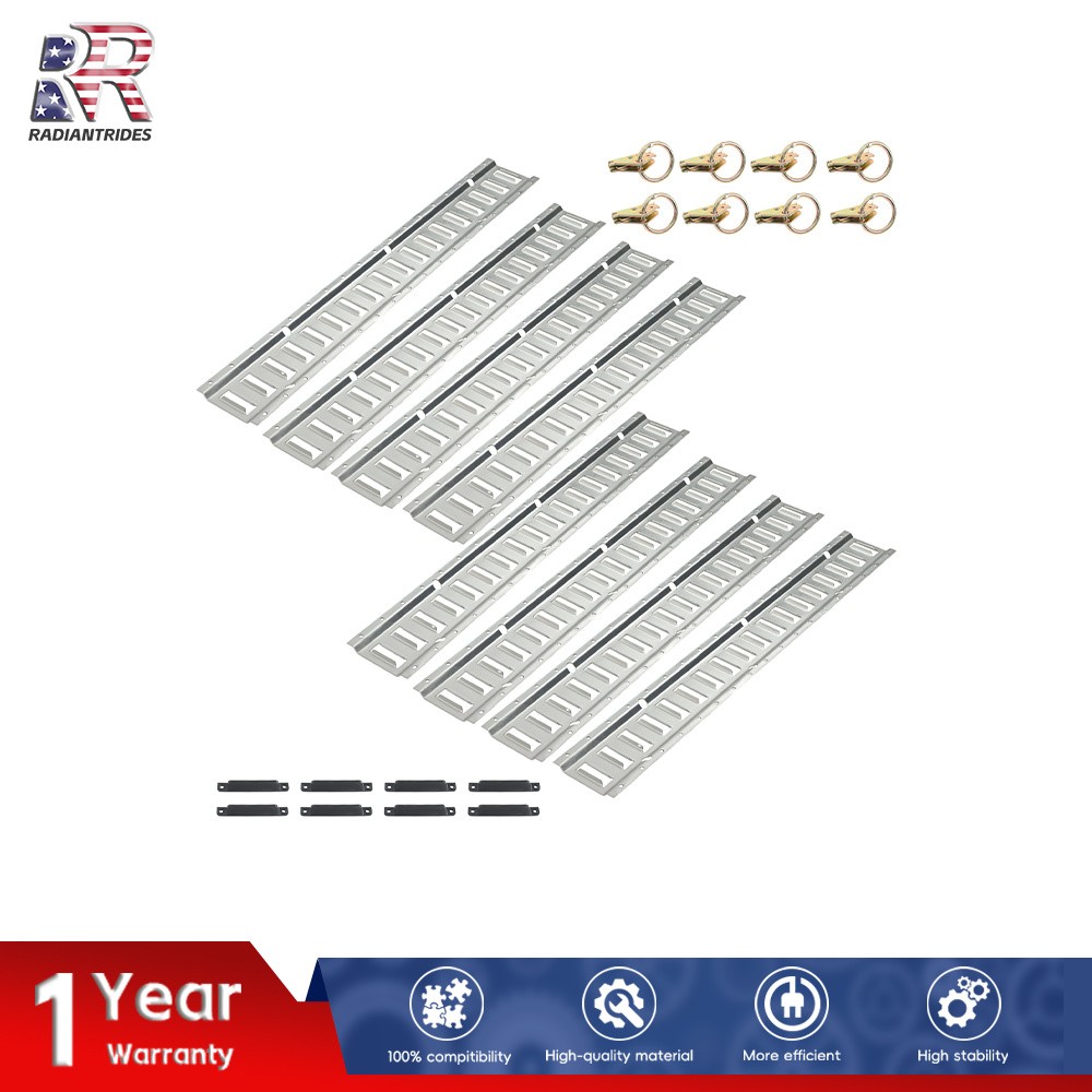 Set Of 24 Silver E Track Rails 3 Feet Each Galvanized For Secure Transport