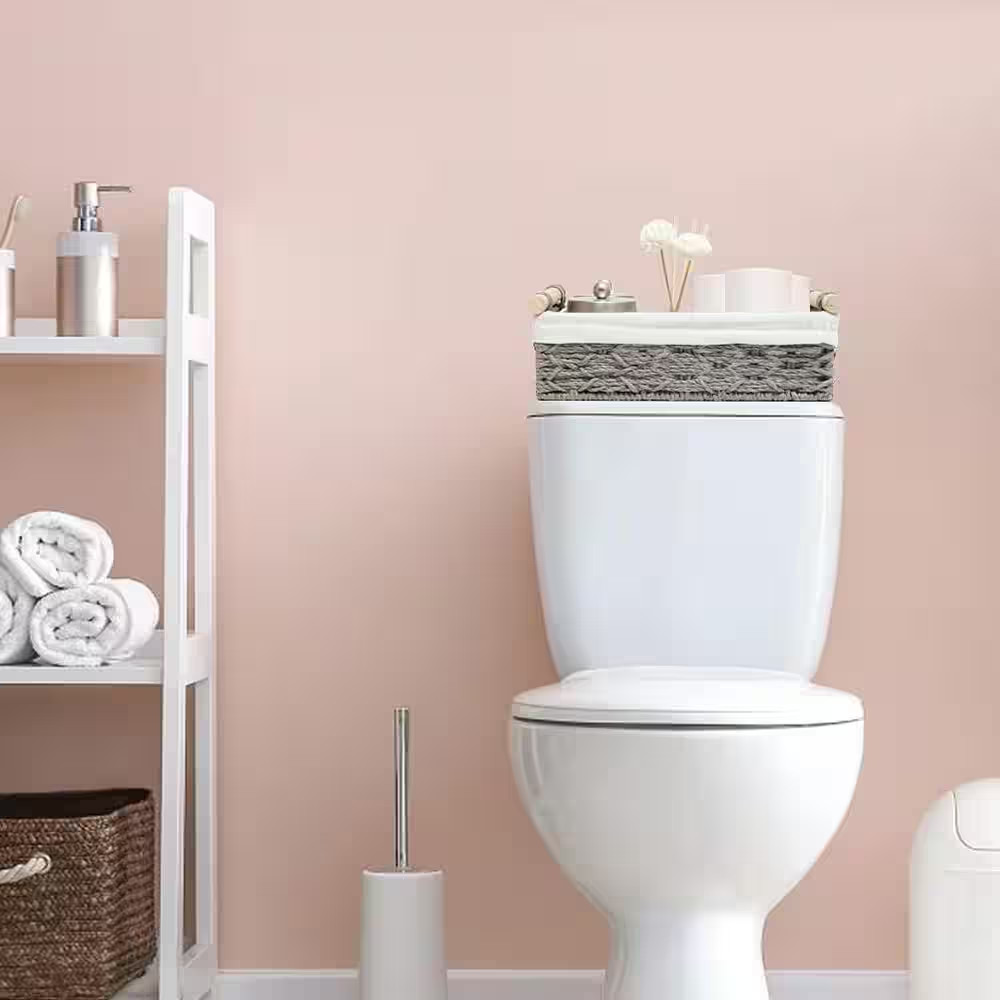 Gray 12 In. X 4 In. Paper Decorative Basket (Set of 2) with Wood Handles