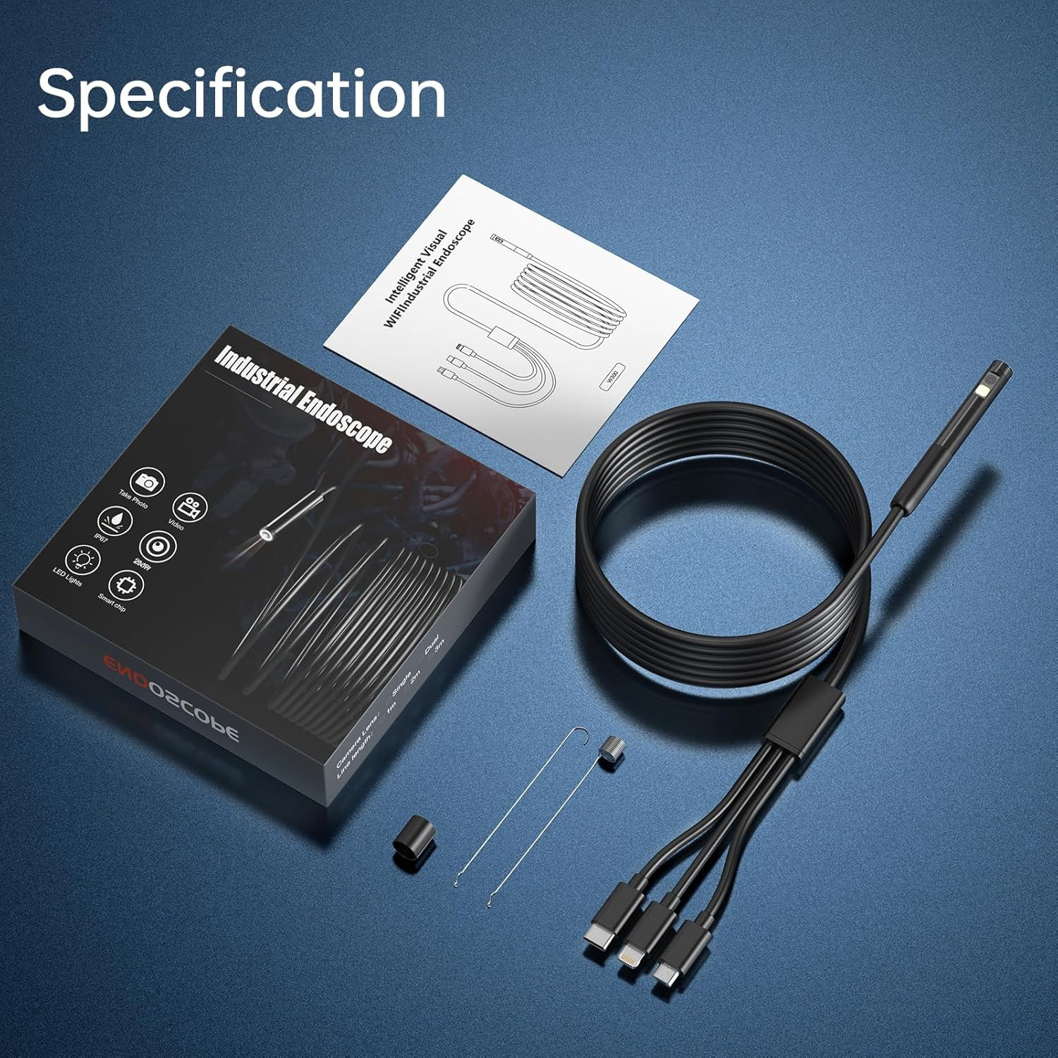 Pipe Inspection Camera Endoscope Video Sewer Drain Cleaner Waterproof Snake