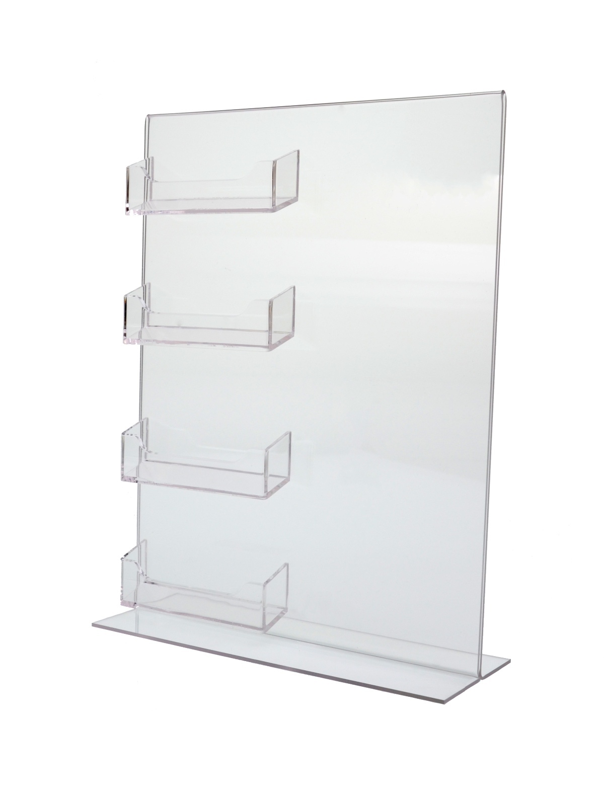 Sign Holder 8.5" x 11" Clear Sign Frames w/ 4 Business Card Holders Qty 12
