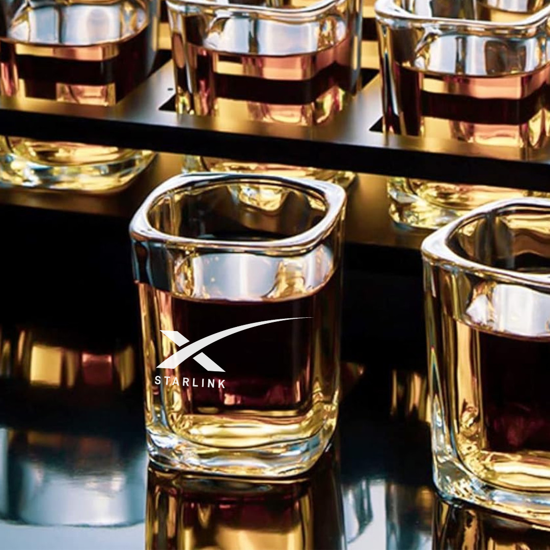 Custom Engraved Starlink Shot Glass – 2.2 oz Square