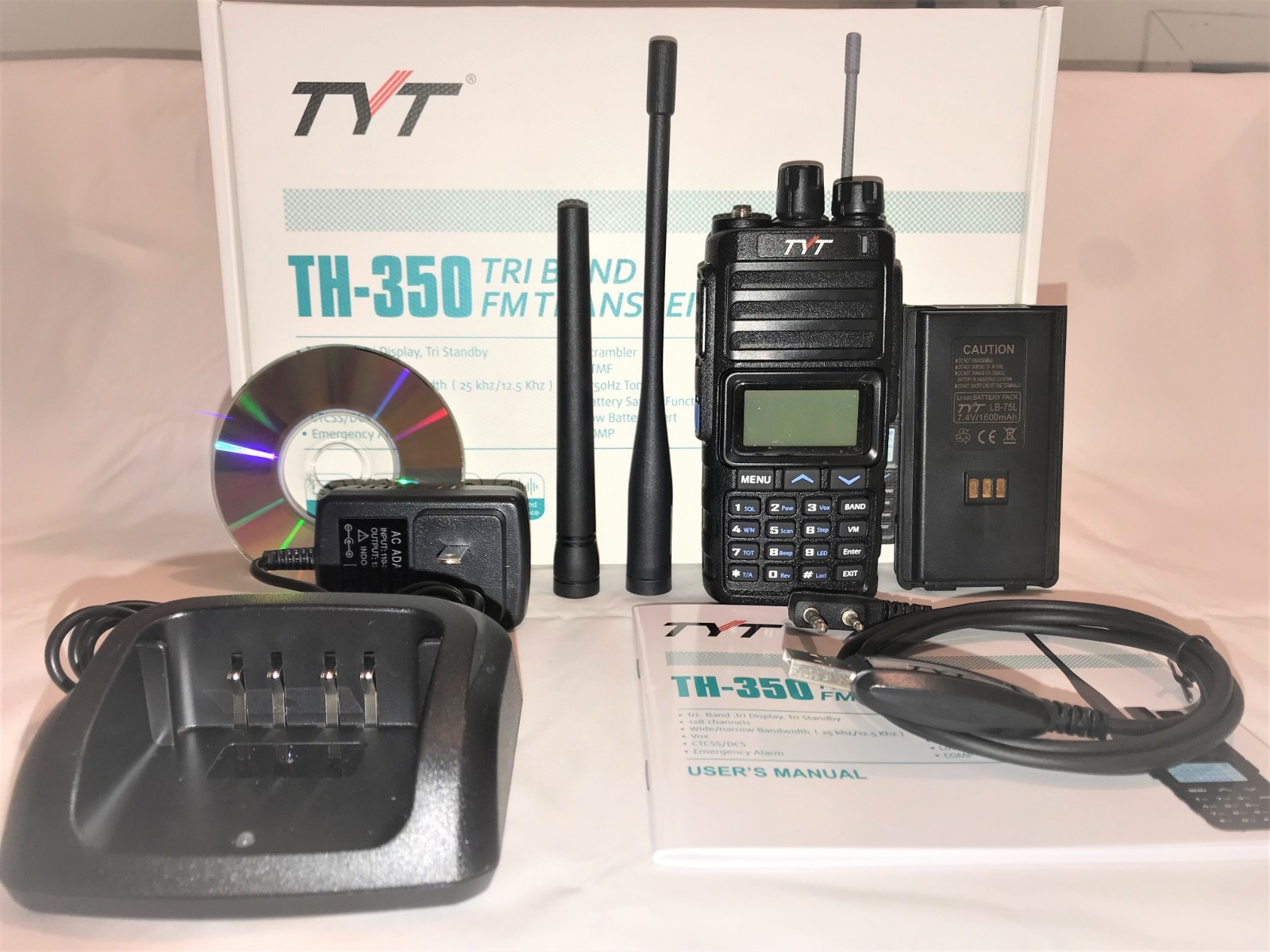 TYT TH-350 Tri-Band (144/220/430 MHz) Analog Handheld Radio US Seller