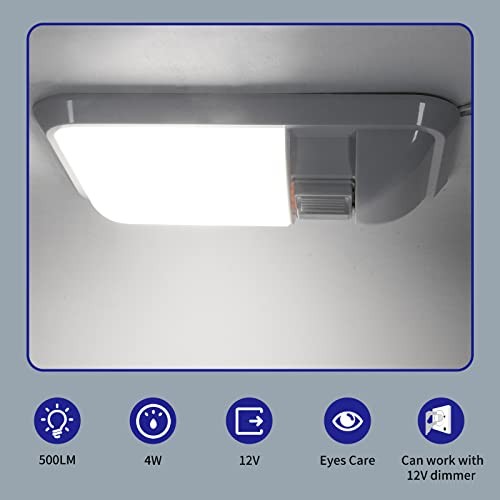 12V Led RV Ceiling Dome Light Frosted RV Interior Single Dome Light, 2-Pack