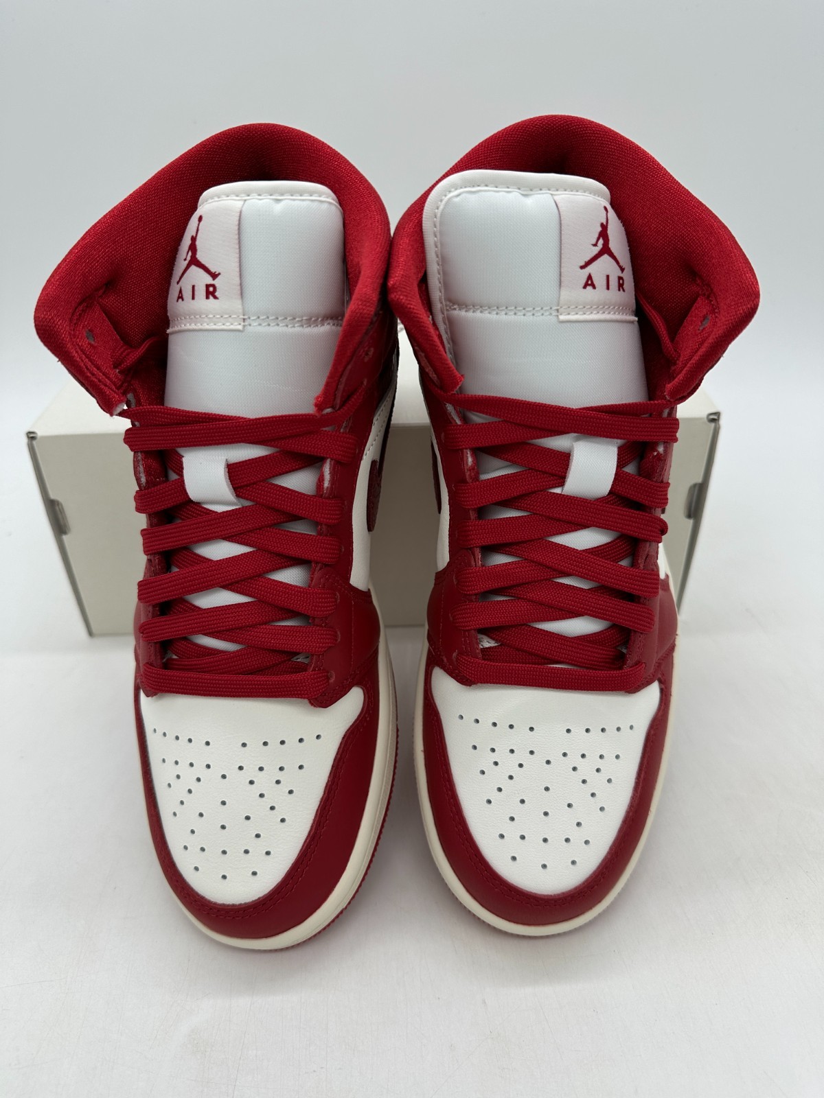 Air Jordan 1 Mid SE Women's Size 9 Red Sail Leather Athletic Shoes HJ9337 106