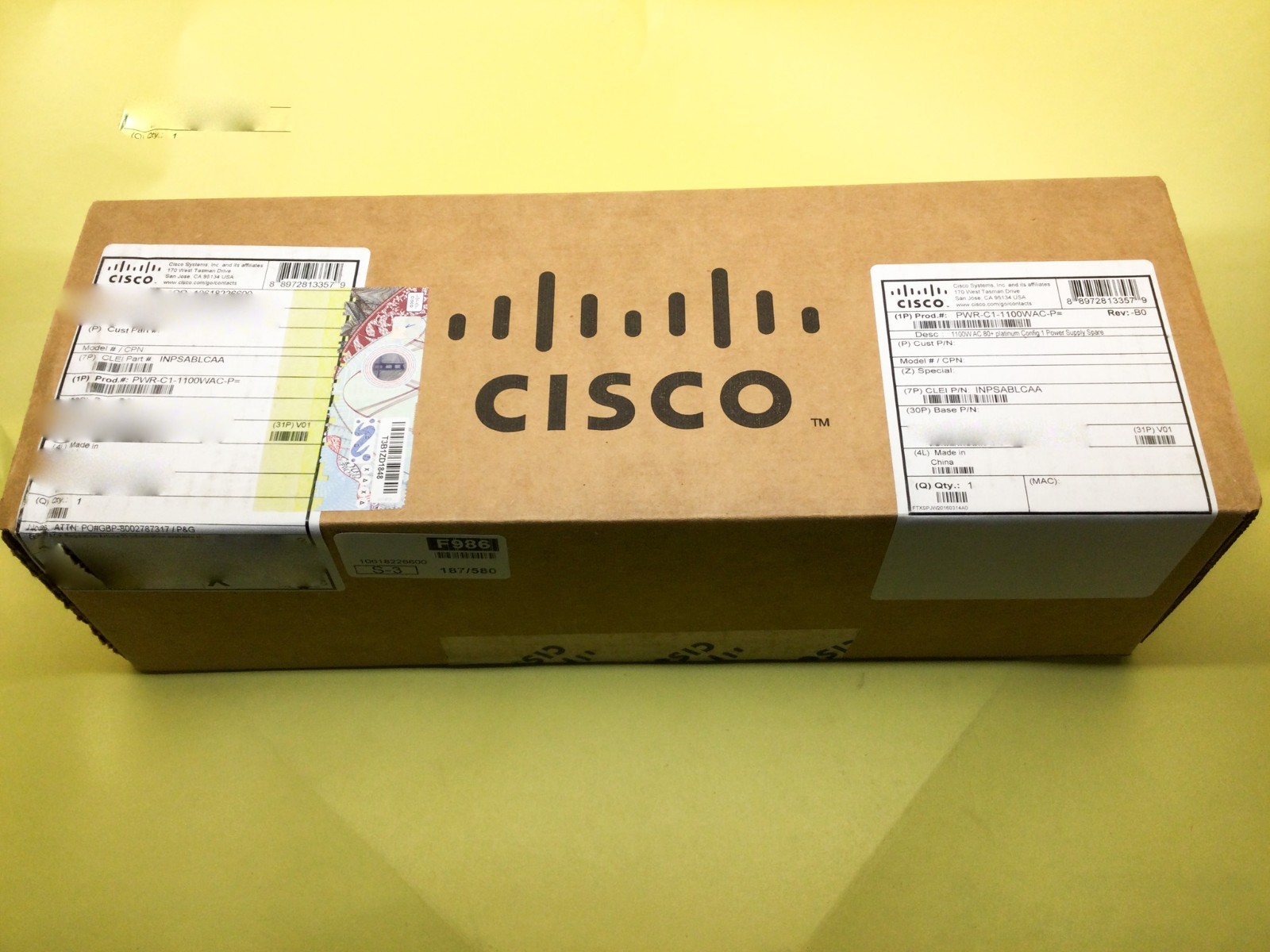 Cisco PWR-C1-1100WAC-P 1100 Watt Ac Power Supply For Catalyst 3850 New Sealed