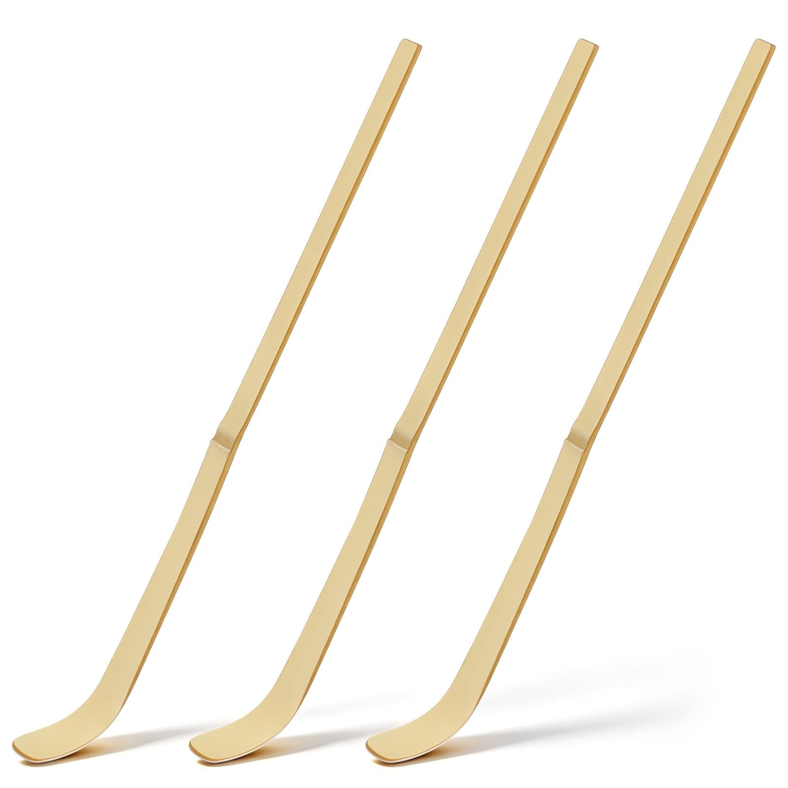 Shimmeroo 3Pcs Matcha Spoon, Bamboo 7.09 x 0.39 inches, Light Brown