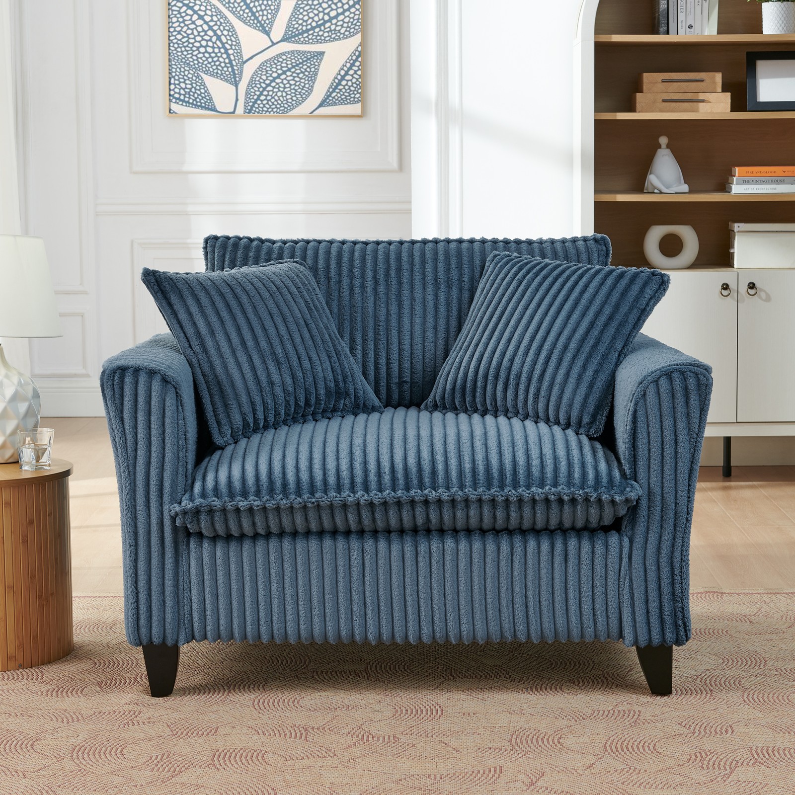 Single Person Sofa Chair with Backrest & Armrests - Blue