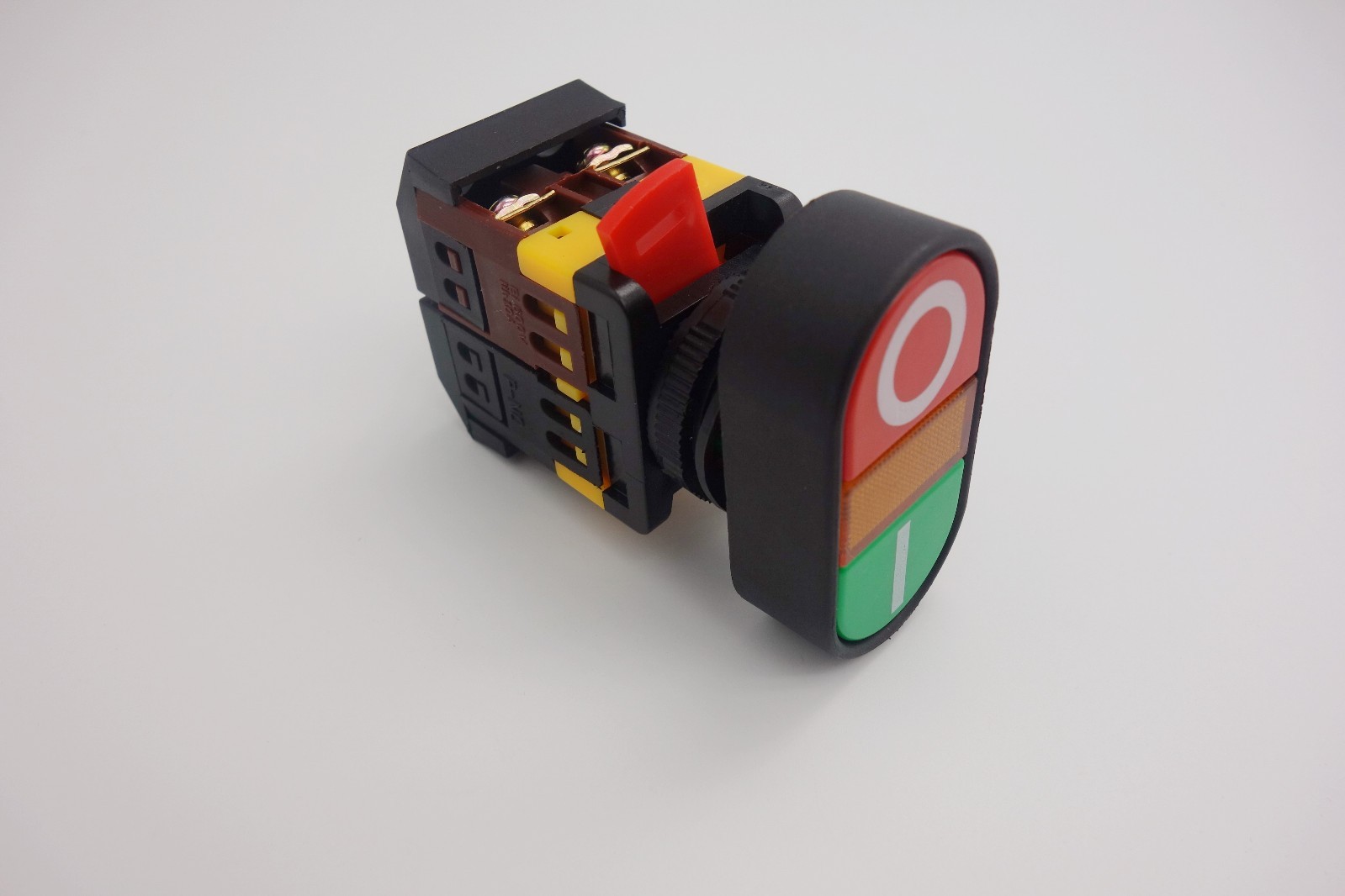 22MM Double head PUSH BUTTON SWITCH with 220V AC LED Light Momentary ON/OFF
