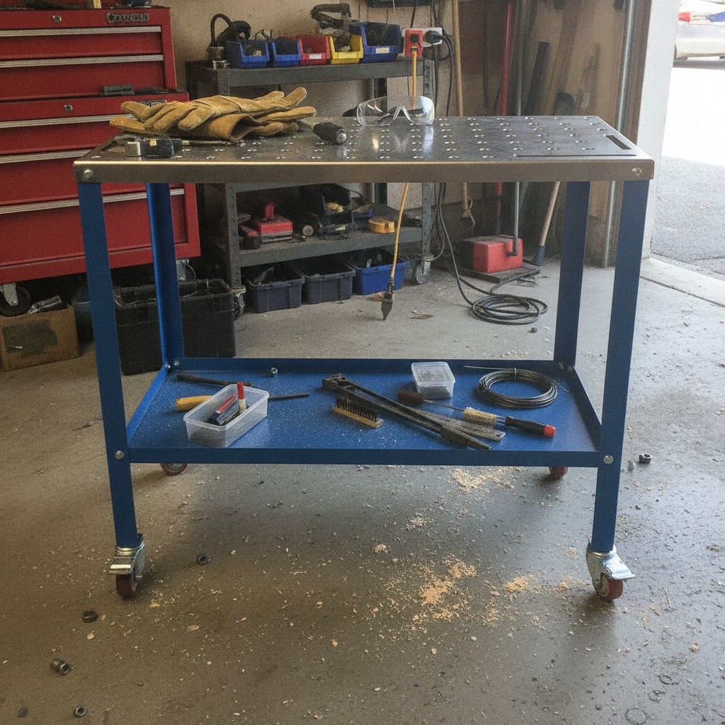 Heavy-Duty Welding Table with Swivel Casters - Rust-Free & Heat Resistant