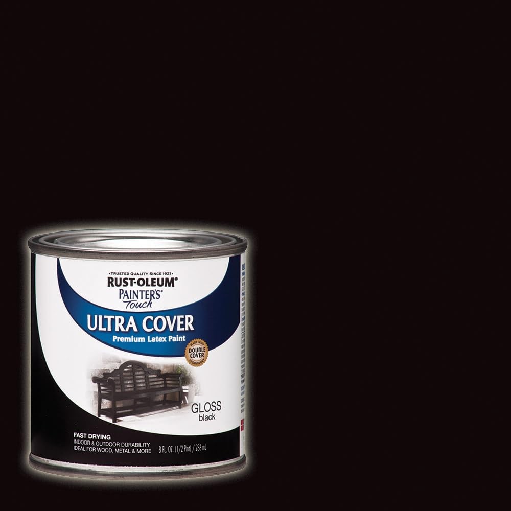 Rust Oleum Painter's Touch Ultra Cover Gloss Black Paint 8 Fl Oz Multi Surface