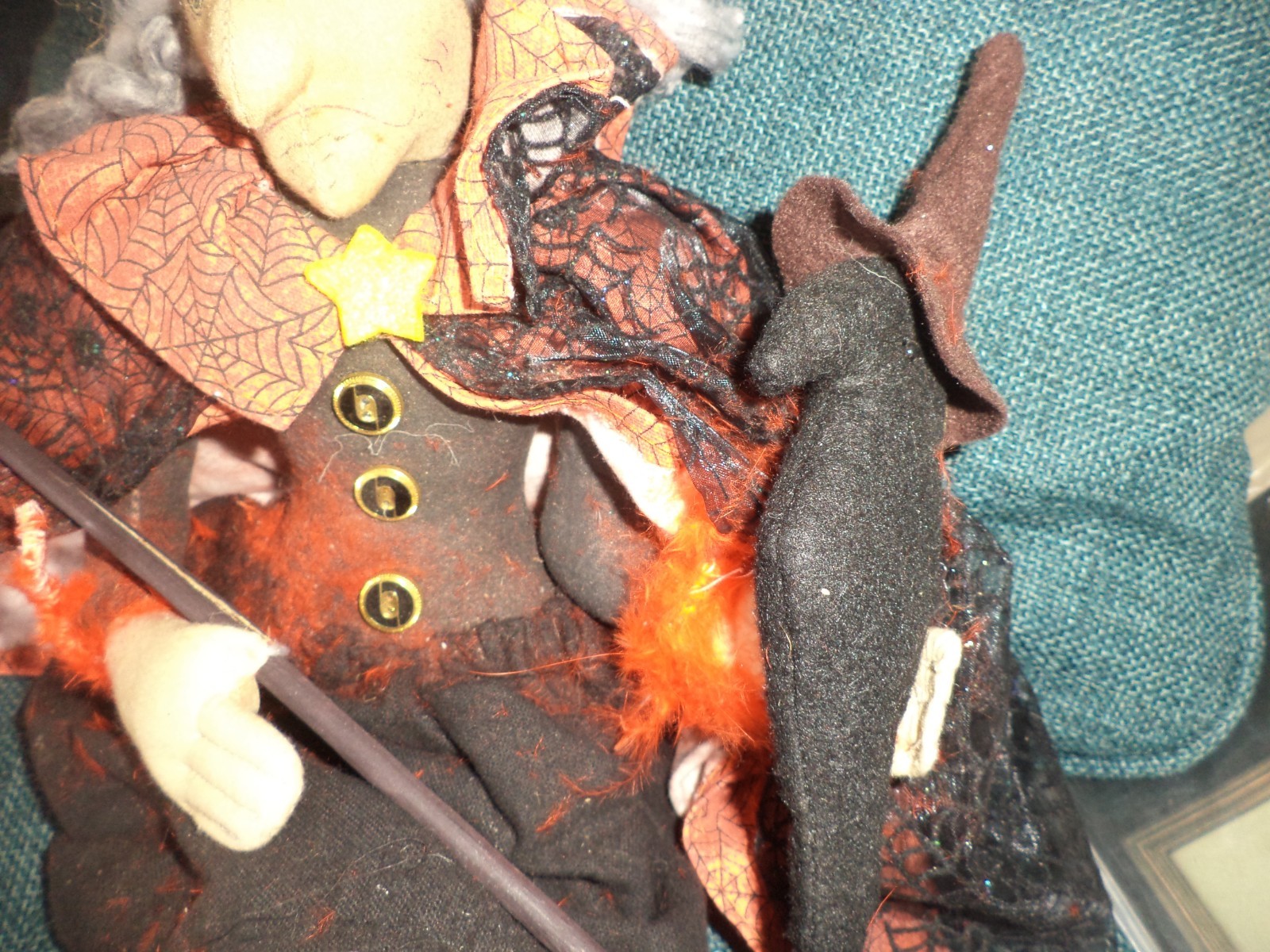 Halloween Witch Stuffed Fabric 21 Inches Scary