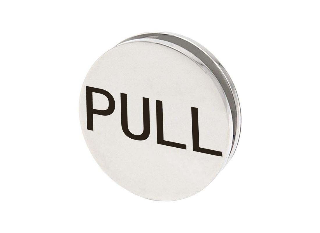 FHC PP51PS 2" (51 mm) Round Push/Pull Disc Set Tape Applied - Polished Stainless